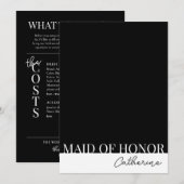 モダンな詳細な花嫁の介添え人提案カード 招待状 (正面/裏面)