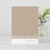 モダンな詳細な花嫁の提案カード 招待状 (スタンド正面)