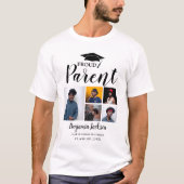 モダンな誇り高き親 | 6枚の写真の卒業Tシャツ Tシャツ (正面)