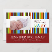 モダンな誕生の発表 案内状 (正面)