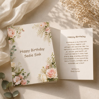 モダンな誕生日の花のスタイル  カード