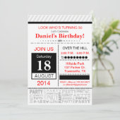 モダンな誕生日パーティーの招待状 招待状 (スタンド正面)