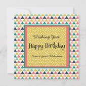 モダンな誕生日 オレンジ ティール ジオメトリック ゴールド ドット (正面)