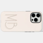 モダンな貝殻のモノグラムイニシャル コンテンポラリー Case-Mate iPhoneケース (裏面 (横))