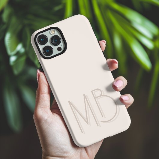 モダンな貝殻のモノグラムイニシャル コンテンポラリー Case-Mate iPhoneケース