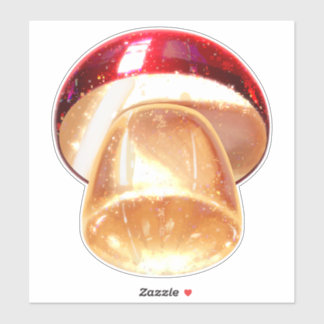 モダンな赤いきのこのステッカー シール