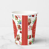 モダンな赤いイチゴとブルーベリーのスイートベイビーシャワー 紙コップ (右)