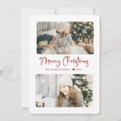 モダンな赤いクリスマスカード2写真 シーズンカード (正面)