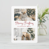 モダンな赤いクリスマスカード2写真 シーズンカード (スタンド正面)