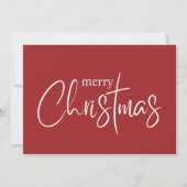 モダンな赤いクリスマス ホリデー シーズンカード (正面)