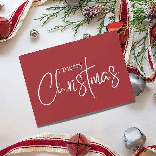 モダンな赤いクリスマス ホリデー シーズンカード