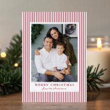 モダンな赤いストライプのメリークリスマス2枚の写真