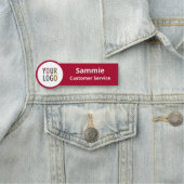 モダンな赤いネームタグ（丸型の会社ロゴ用） 名札 (インサイチュ)