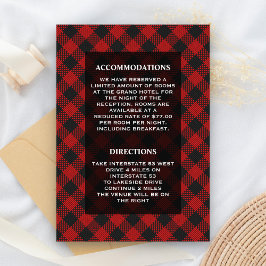 モダンな赤いバイカラーのウェディング詳細 エンクロージャーカード