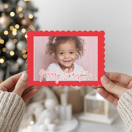 モダンな赤いホタテ貝の写真 クリスマス メリークリスマス