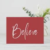 モダンな赤いホリデーシーズン「信じる」 シーズンカード (スタンド正面)