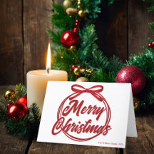 モダンな赤いリボンと蝶結びのクリスマススクリプト