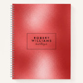 モダンな赤い光沢のある抽象的な背景 ノートブック (正面)