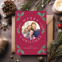 モダンな赤い冬の植物園のクリスマス写真