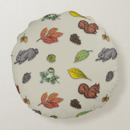 モダンな赤い実の鳥の灰色ラッピング ボディピロー ラウンドクッション