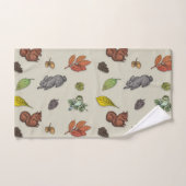 モダンな赤い実の鳥 | タオル (ハンドタオル)