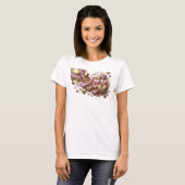 モダンな赤い抽象芸術アートプリント Tシャツ (正面フル)