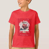 モダンな赤い曲線のグラフィティ メリークリスマス 写真 Tシャツ (正面)