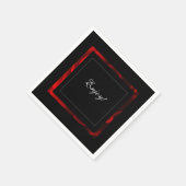 モダンな赤い花のアクセント スタンダードカクテルナプキン (角)