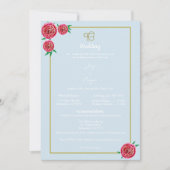 モダンな赤い花の招待状（シーク教 エク オンカル) 招待状 (正面)