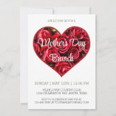 モダンな赤い花の母の日のブランチ招待状 招待状 (正面)