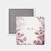 モダンな赤い葉のマグネット マグネット (正面/裏面)