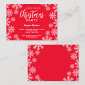 モダンな赤い雪のクリスマスパーティー ノートカード (正面/裏面)