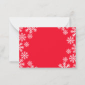モダンな赤い雪のクリスマスパーティー ノートカード (裏面)