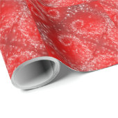 モダンな赤い雪の結晶のパターン ラッピングペーパー (ロールコーナー)