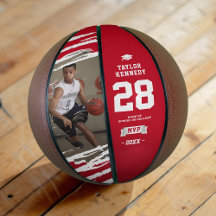 モダンな赤い“MVP”バスケットボール卒業記念品