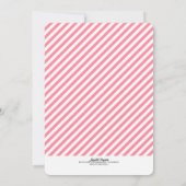 モダンな赤ちゃんの女の子 リトルベア 赤ちゃんのシャワー 招待状 (裏面)