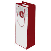 モダンな赤と白のカスタムイメージとロゴ ワインギフトバッグ (正面アングル)