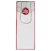 モダンな赤と白のカスタムイメージとロゴ ワインギフトバッグ (正面)