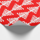 モダンな赤と白のクリスマスツリーパターン ラッピングペーパー (角)