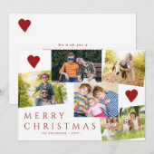 モダンな赤と白のクリスマスデザイン 5枚の写真 シーズンカード (正面/裏面)