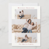 モダンな赤と白のコラージュ（3枚の写真） シーズンカード (正面)