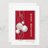 モダンな赤と白のハッピー ホリデーズ シーズンカード (正面/裏面)