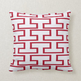 モダンな赤と白の煉瓦 クッション