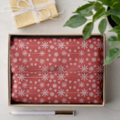 モダンな赤と白の雪の結晶 クリスマス ホリデー 薄葉紙 (ギフト)