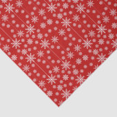 モダンな赤と白の雪の結晶 クリスマス ホリデー 薄葉紙 (詳細)