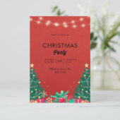 モダンな赤と緑のクリスマス 招待状 (スタンド正面)