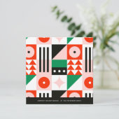 モダンな赤と緑のバウハウス柄 シーズンカード (スタンド正面)