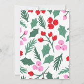 モダンな赤と緑の幾何学的な花柄の写真 シーズンカード (裏面)