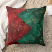 モダンな赤と緑の抽象的なクリスマスピロー クッション (ブランケット)
