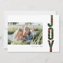 モダンな赤と緑の植物の喜びのホリデー写真